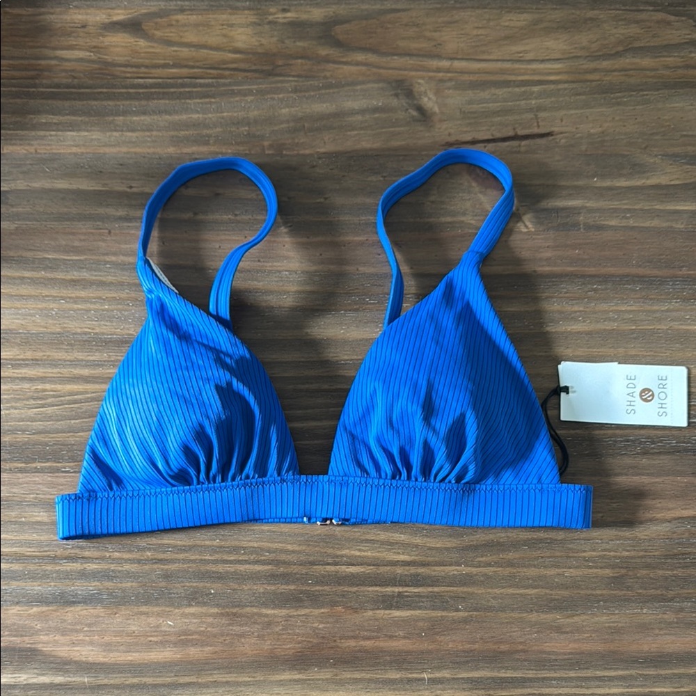 NWT Shade & Shore Triangle Swim Top with Adjustable Straps